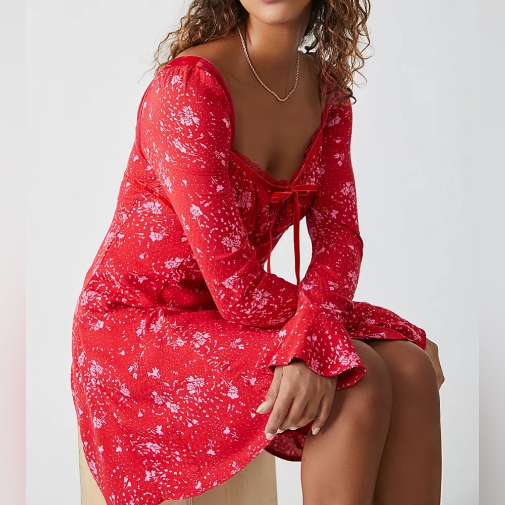 Free People Tess Bell Sleeve Mini Dress - Picture 5 of 7